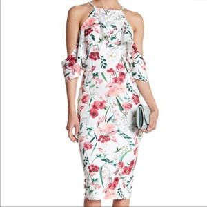 Alexia Admor Cold-Shoulder Flower Dress Sz M
